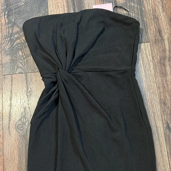 Black Strapless Midi Dress - Picture 7 of 11